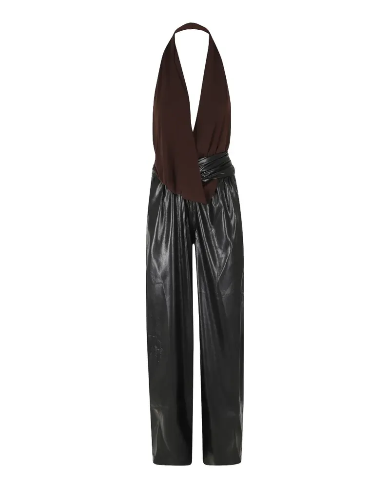 ANDAMANE halterneck draped jumpsuit - Schwarz Schwarz