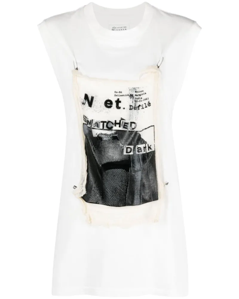 Maison Margiela T-Shirt mit grafischem Print - Weiß Weiß