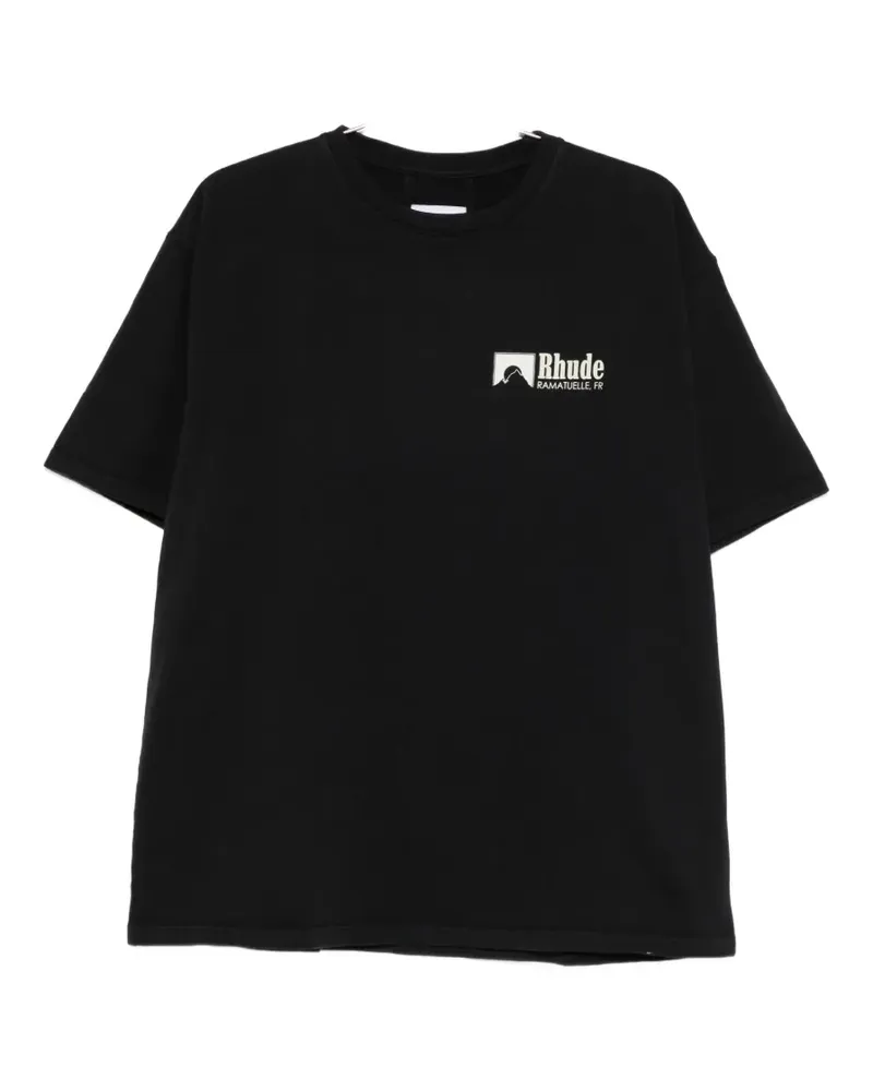RHUDE racing graphic T-shirt - Schwarz Schwarz