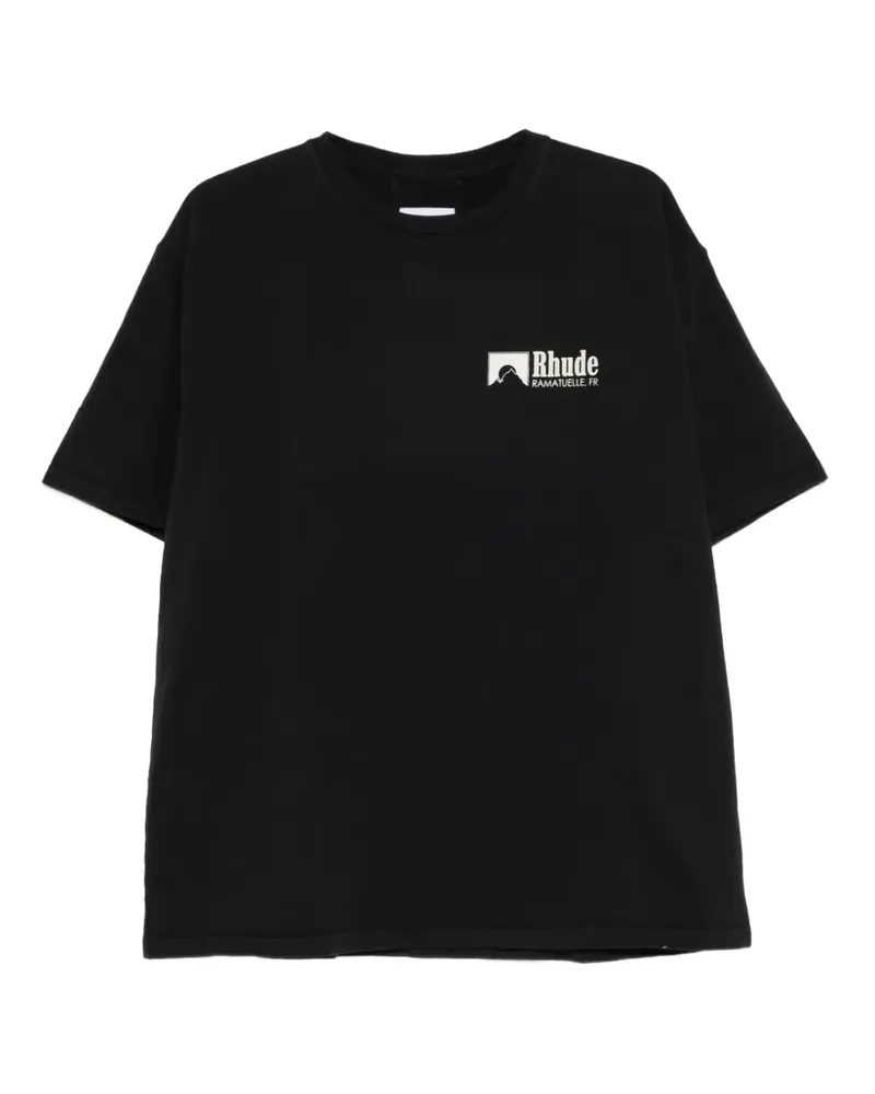 RHUDE racing graphic T-shirt - Schwarz Schwarz