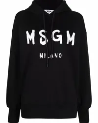 MSGM Hoodie mit Logo-Print Schwarz