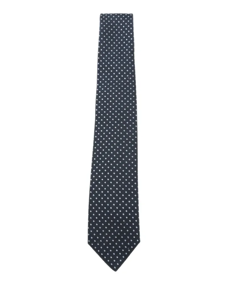 BARBA geometric-pattern tie - Blau Blau