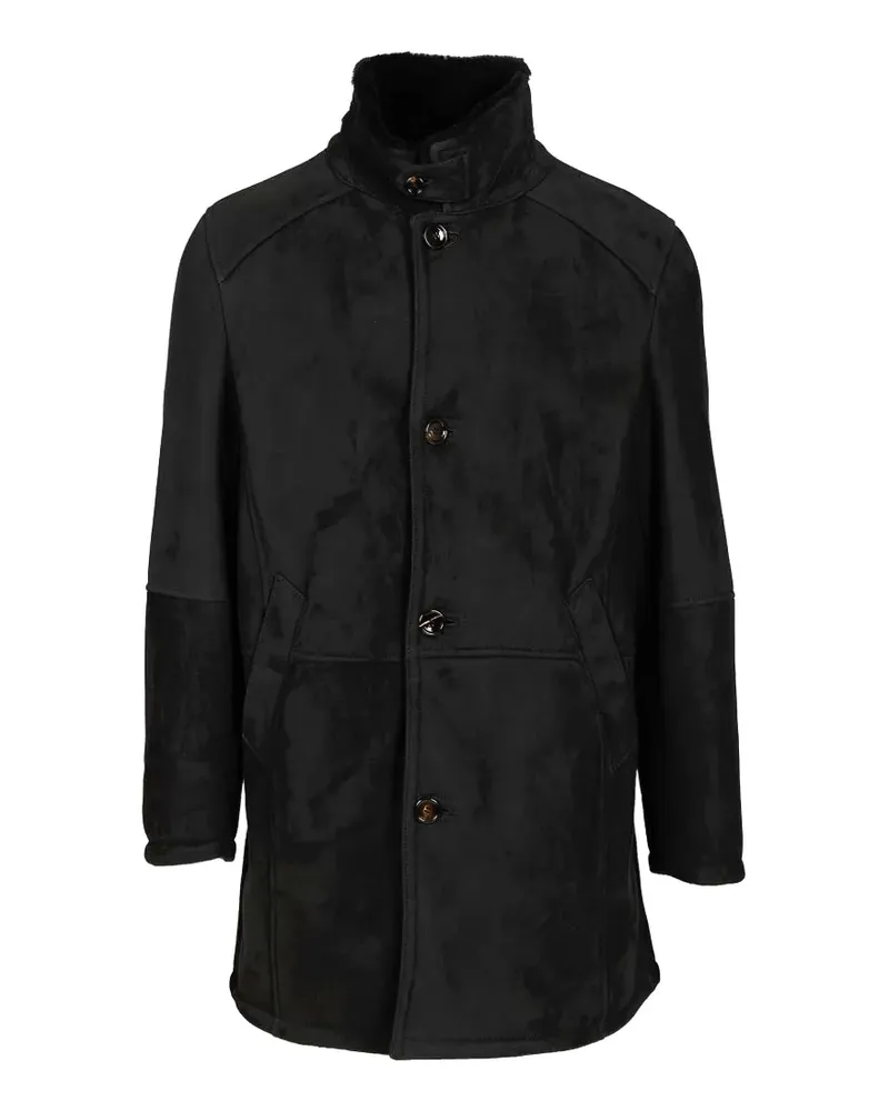 Al Duca D’Aosta 1902 shearling button-up coat - Schwarz Schwarz
