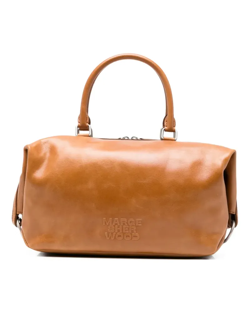 Marge Sherwood logo-embossed leather tote bag - Braun Braun