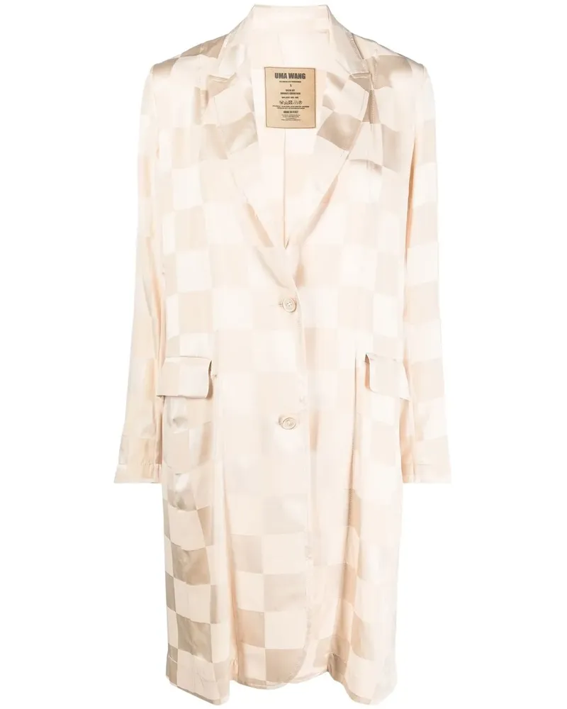 Uma Wang Hemdjacke mit Schachbrettmuster - Nude Nude