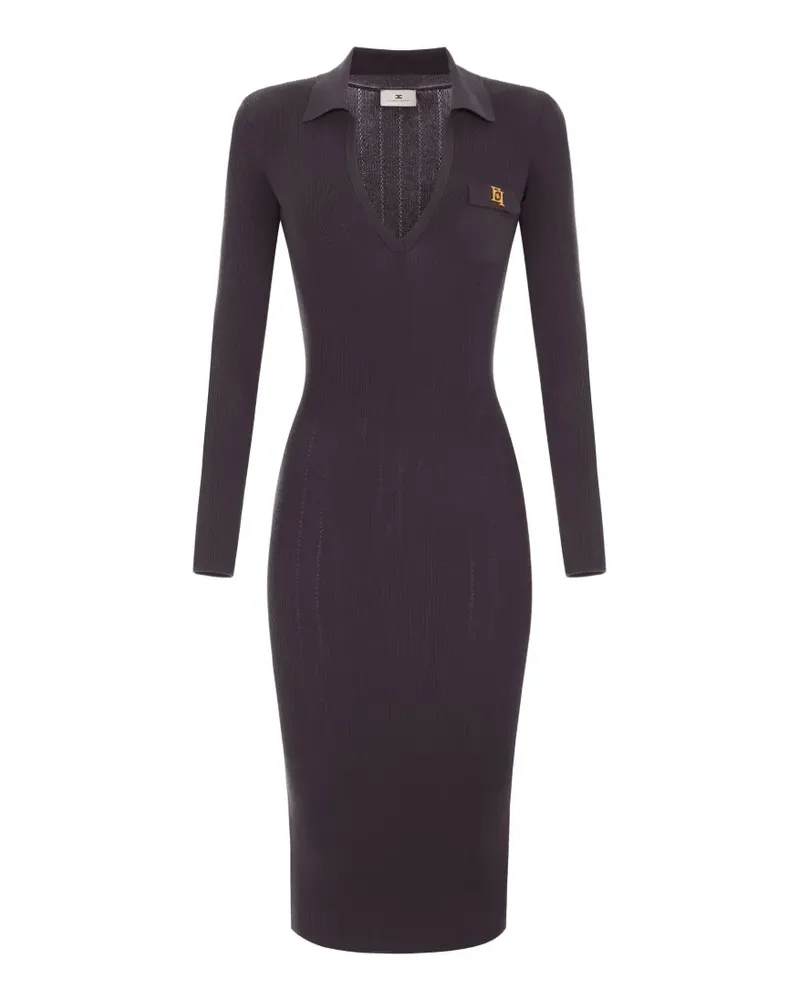 Elisabetta Franchi Geripptes Midikleid - Braun Braun