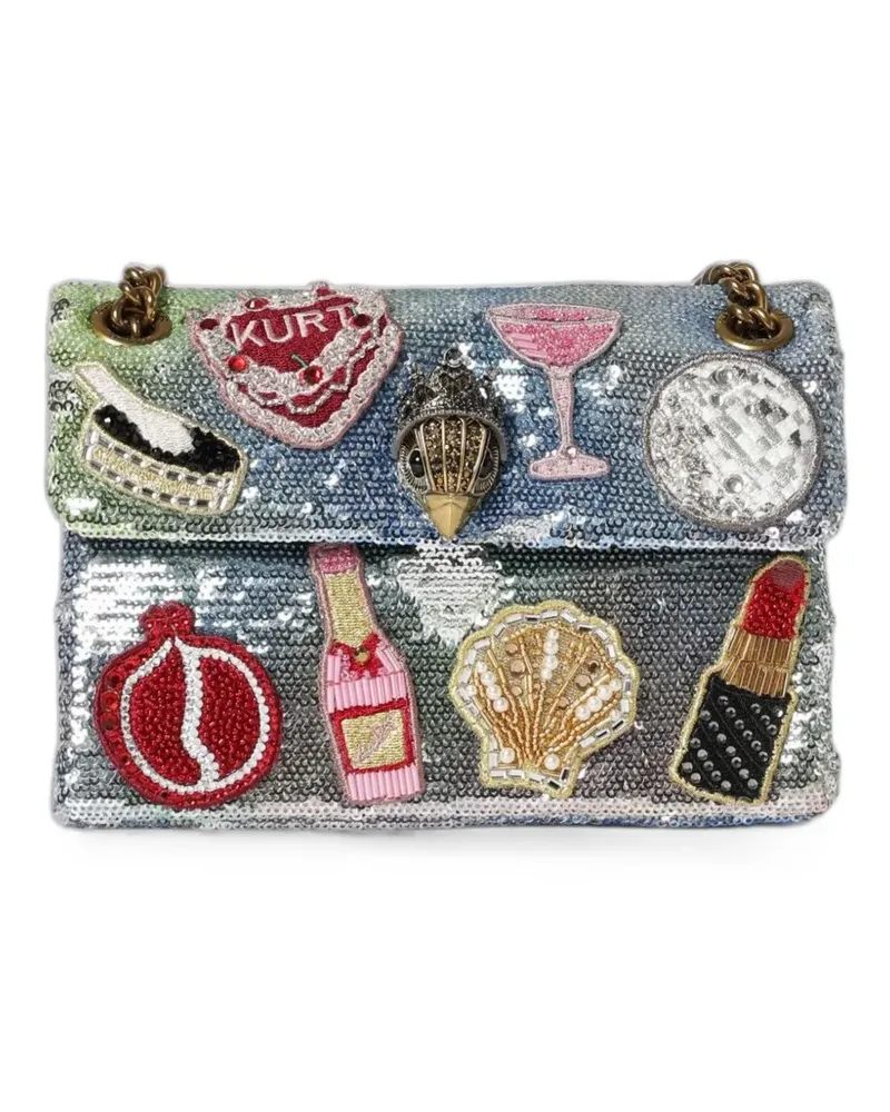 Kurt Geiger Kensington sequin-embellished patch shoulder bag - Blau Blau