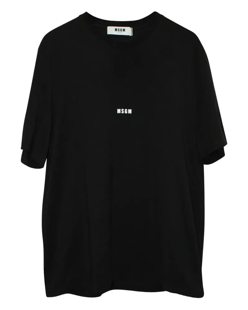 MSGM logo-print T-shirt - Schwarz Schwarz