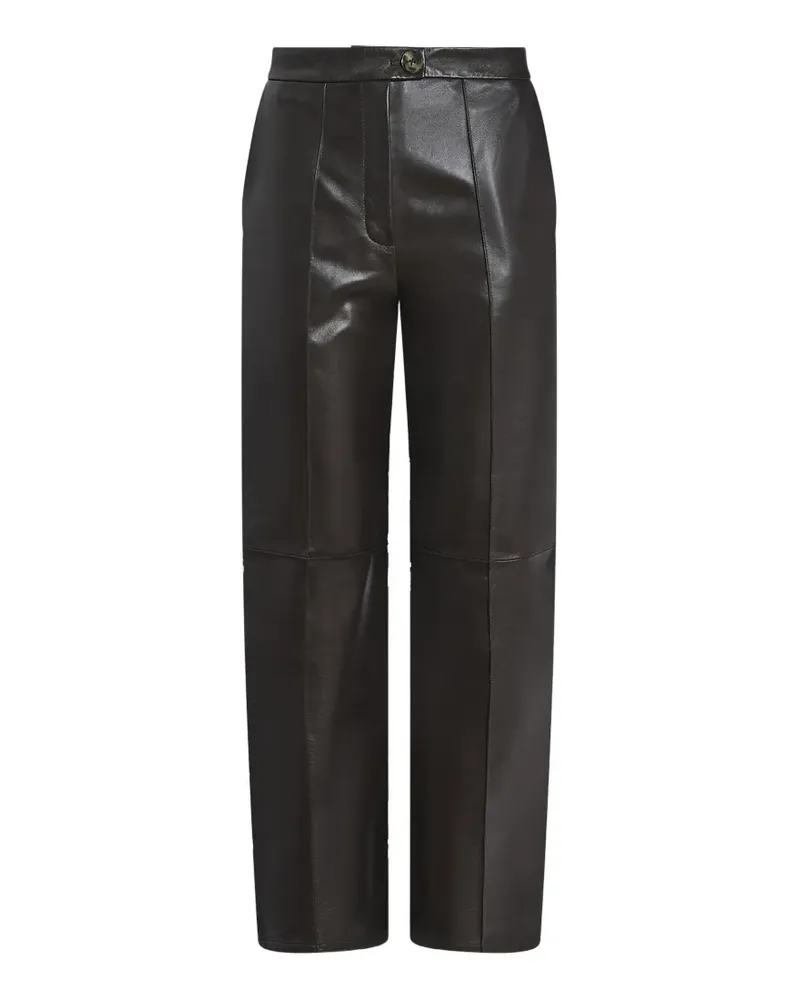 Yves Salomon Tapered-Hose aus Leder - Braun Braun
