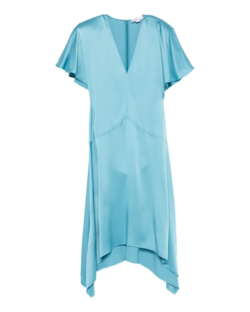 Stella McCartney V-neck asymmetric midi dress - Blau Blau