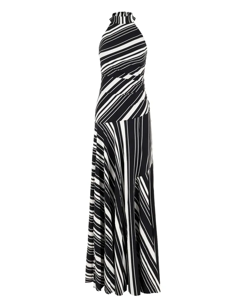 Chiara Boni Gestreiftes Neckholder-Kleid - Schwarz Schwarz