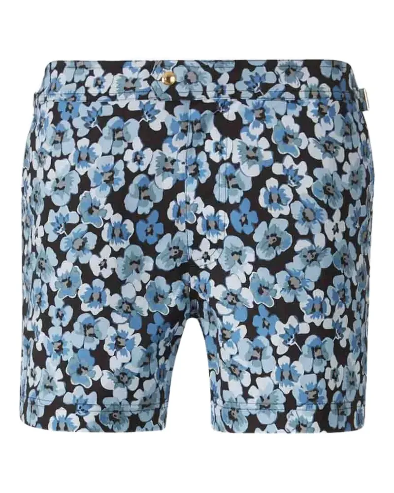 Tom Ford Badeshorts mit Blumen-Print - Schwarz Schwarz