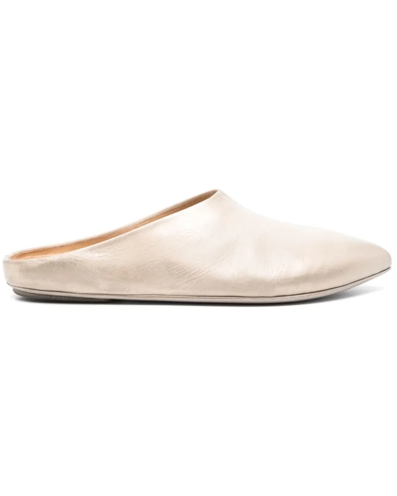 Marsèll Mules im Metallic-Look - Nude Nude