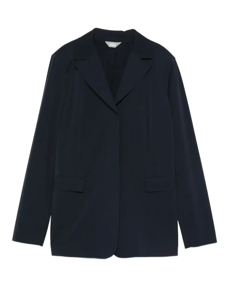 Max Mara V-Ausschnitt-Jacke mit Pattentasche - Blau Blau