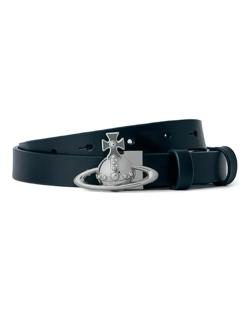 Vivienne Westwood logo-buckle leather belt - Blau Blau