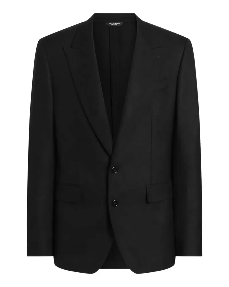 Dolce & Gabbana Einreihige Sicilia Light Viskose-Jacke - Schwarz Schwarz