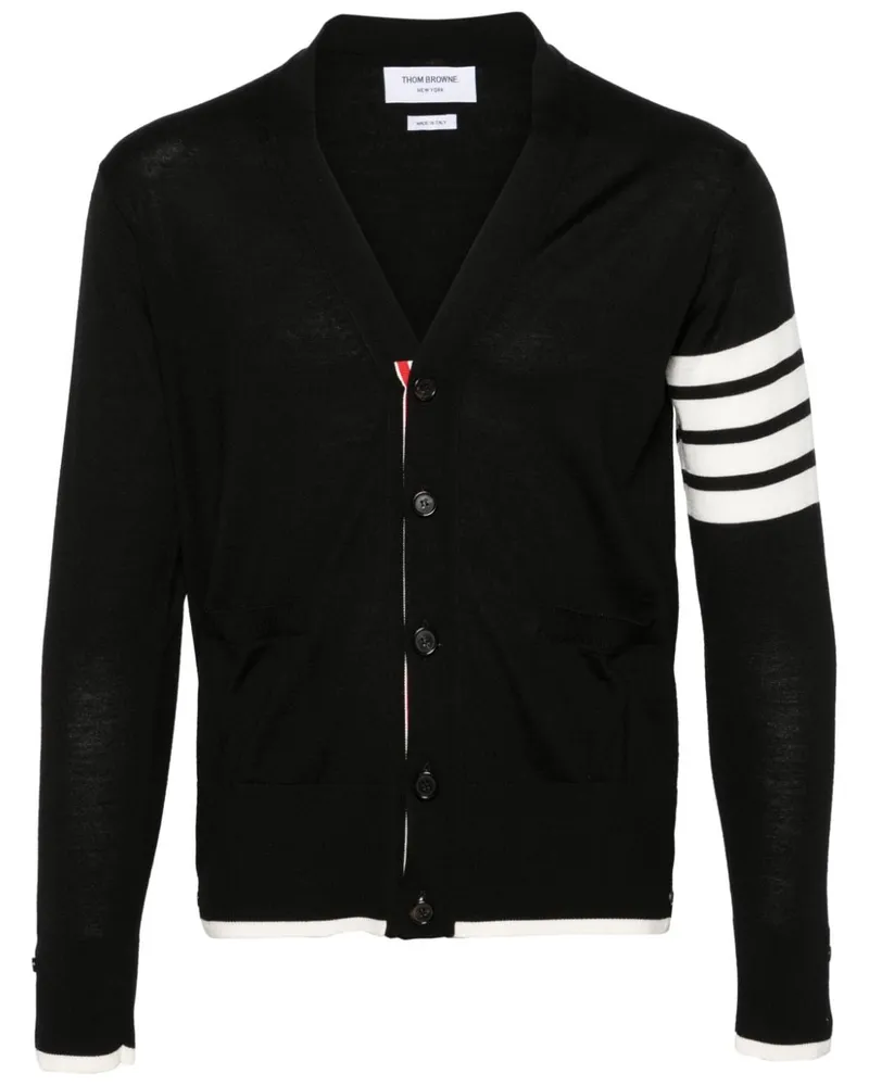 Thom Browne 4-Bar Cardigan aus Schurwolle - Schwarz Schwarz