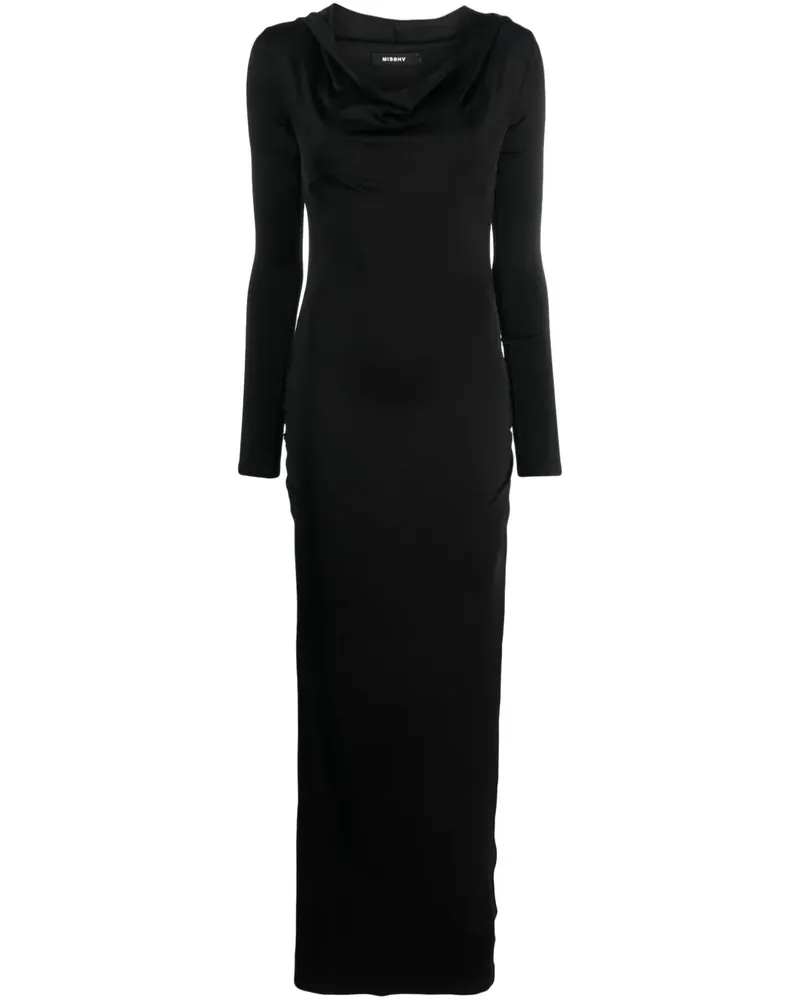 MISBHV Kleid mit drapiertem Ausschnitt - Schwarz Schwarz