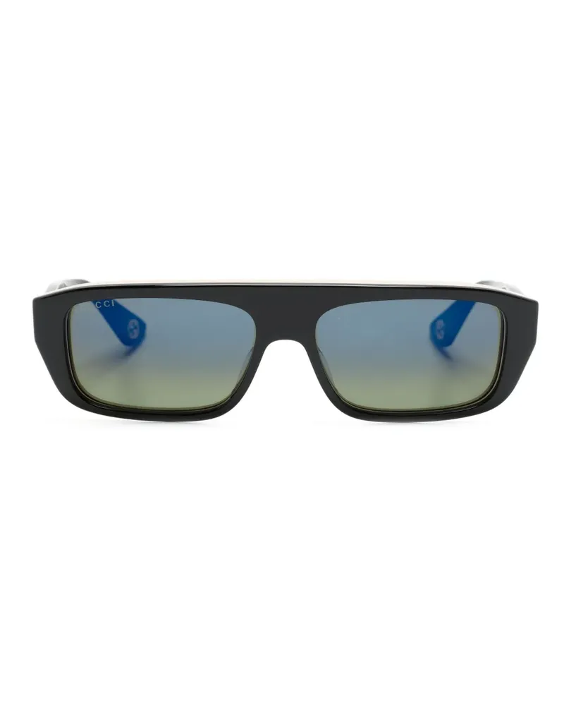 Gucci Sonnenbrille mit eckigem Gestell - Schwarz Schwarz