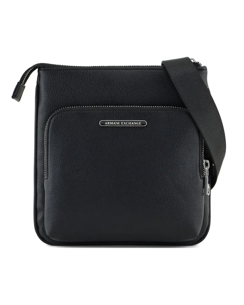 Armani Exchange Kuriertasche mit Logo-Schild - Schwarz Schwarz
