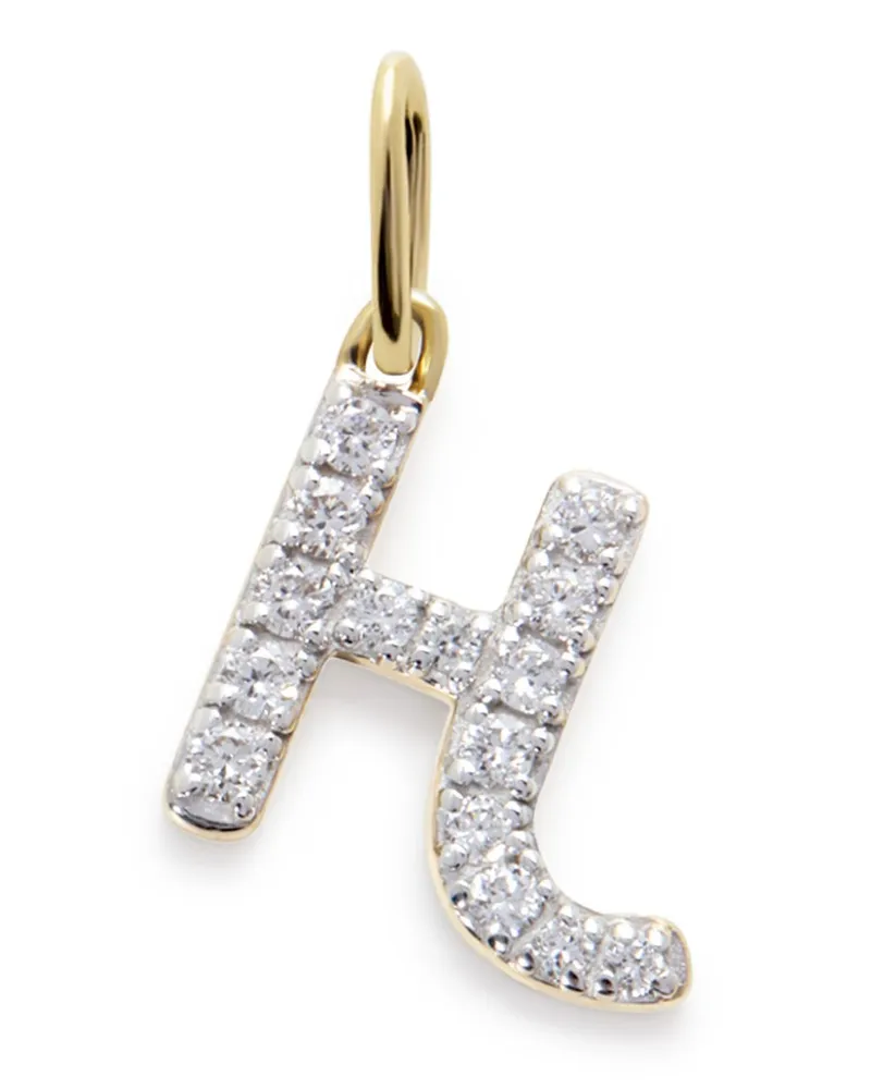 Monica Vinader 14kt Initial H Gelbgoldanhänger mit Diamant Gold