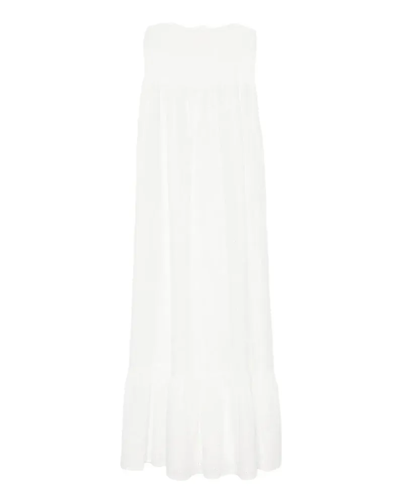 MC2 Saint Barth Jemma smocked midi dress - Weiß Weiß
