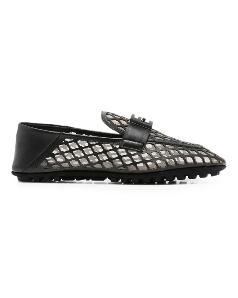 Fendi FF-logo cut-out ballet flats - Schwarz Schwarz