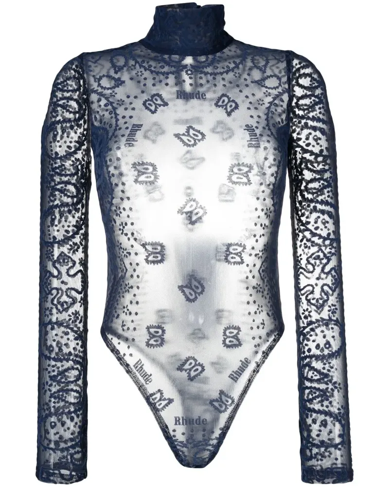 RHUDE Bestickter Body - Blau Blau