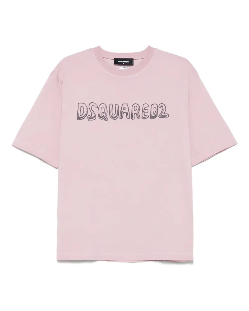 Dsquared2 T-Shirt mit Logo-Print - Rosa Rosa