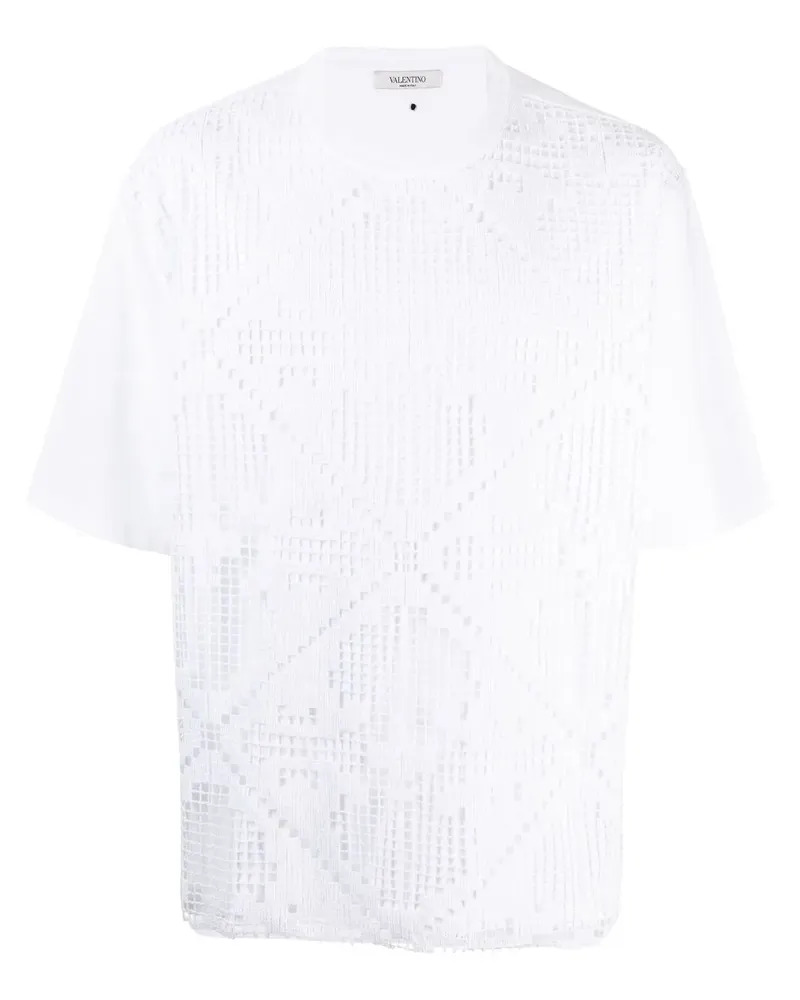 Valentino Garavani T-Shirt mit gehäkelter Front - Weiß Weiß