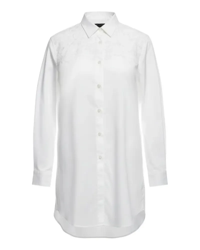 Comme des Garçons lace-yoke long-line shirt - Weiß Weiß