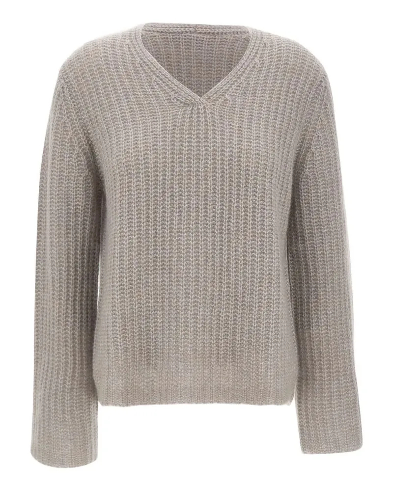 hemisphere textured V-neck jumper - Grau Grau