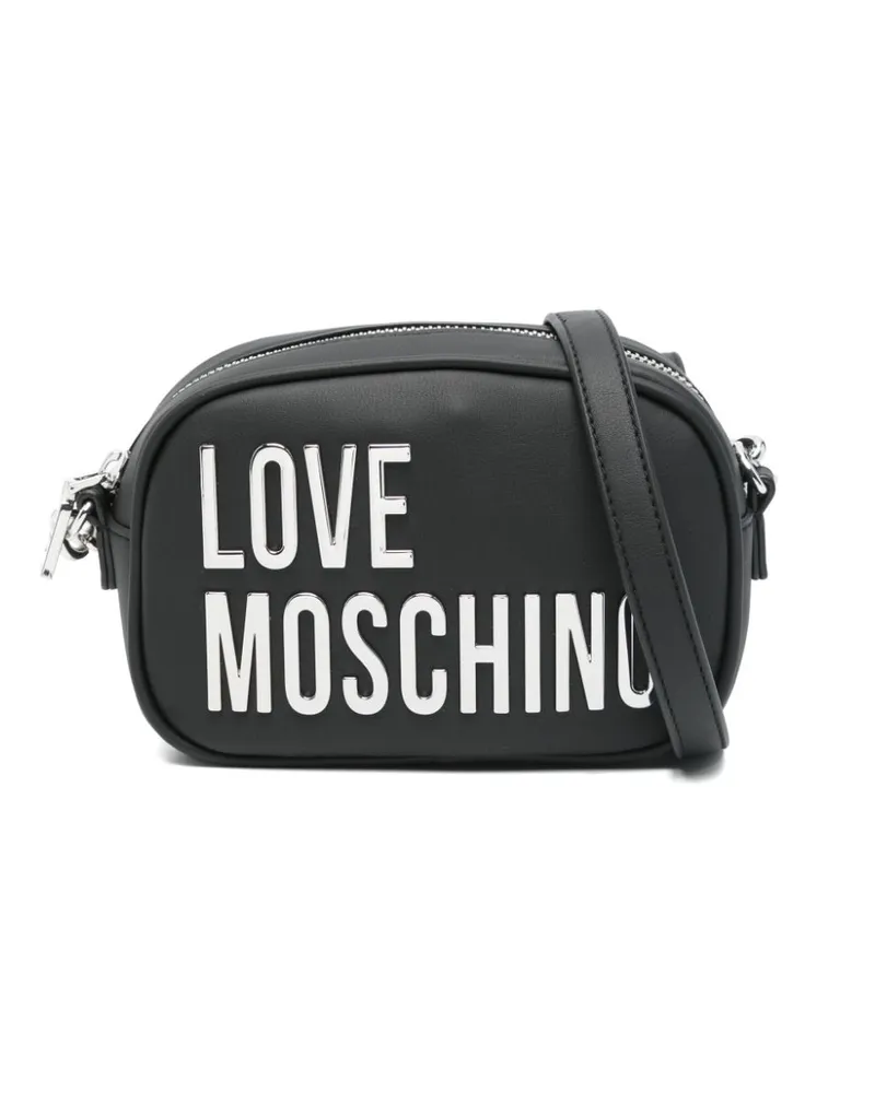 Moschino Umhängetasche mit Maxi-Schriftzug - Schwarz Schwarz
