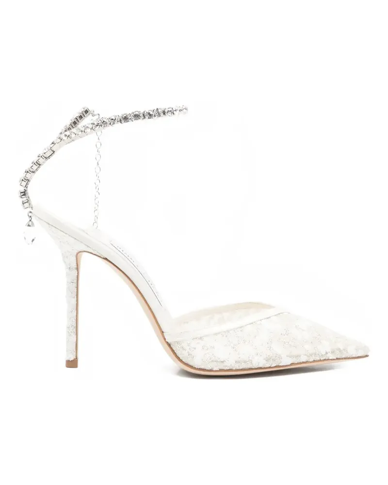 Jimmy Choo Saeda jewelled strap pumps - Nude Nude