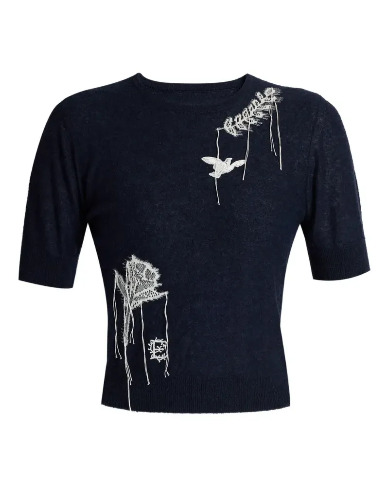 Erdem Besticktes T-Shirt - Blau Blau