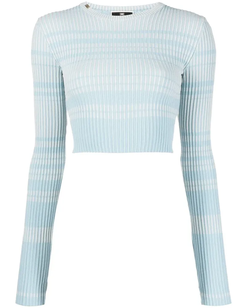 Elisabetta Franchi Gestreifter Cropped Pullover - Blau Blau
