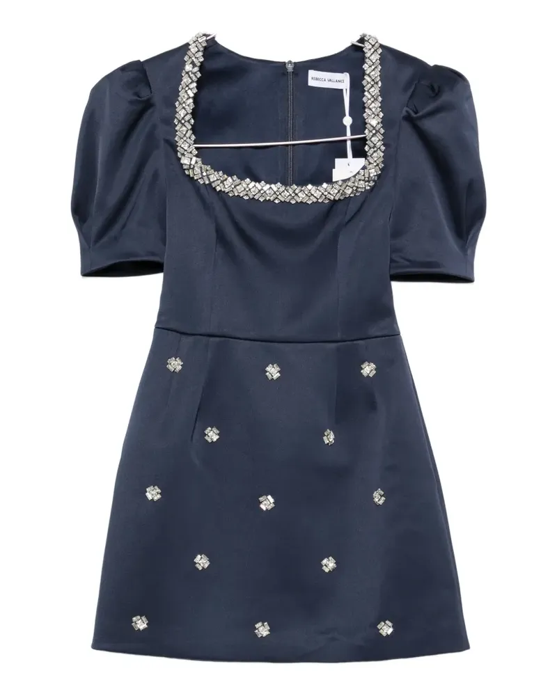Rebecca Vallance Ayla crystal-embellished puff-sleeve mini dress - Blau Blau