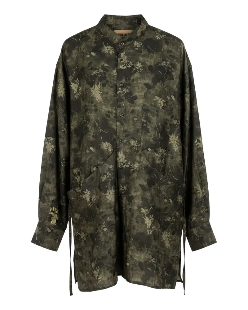 Uma Wang Hemd mit Blumenprint - Grün Grün