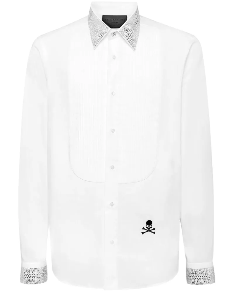 Philipp Plein Black Tie Hemd Weiß