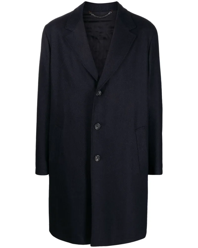 Canali Langer Mantel - Blau Blau