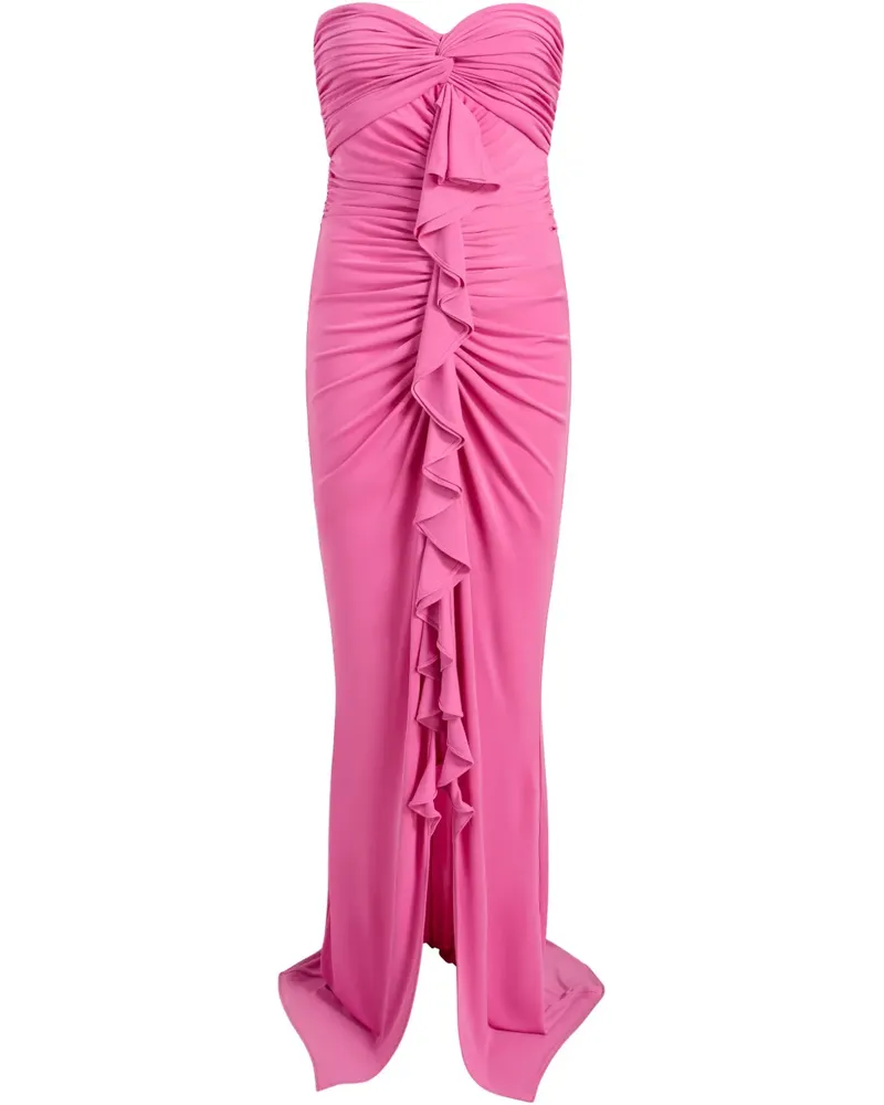 Cinq à Sept Gerafftes Abendkleid - Rosa Rosa