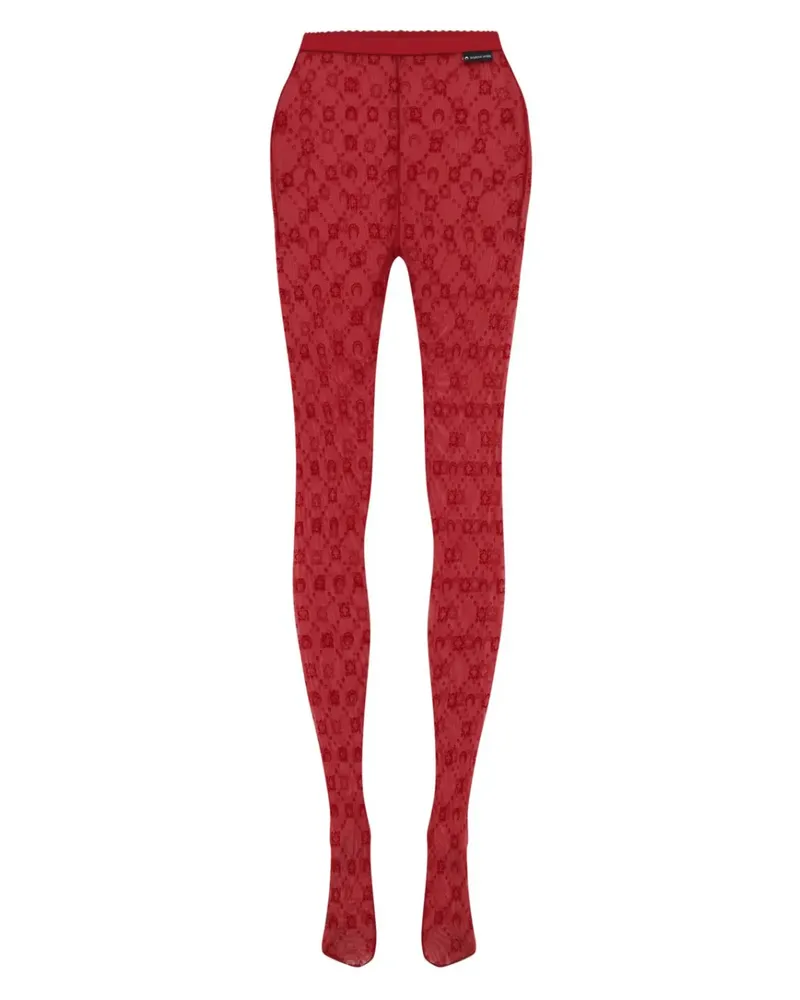 Marine Serre moonogram mesh tights - Rot Rot