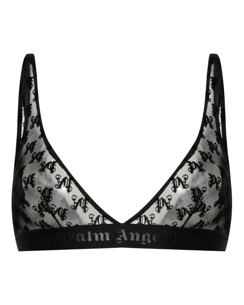 Palm Angels BH mit Logo-Jacquard - Schwarz Schwarz