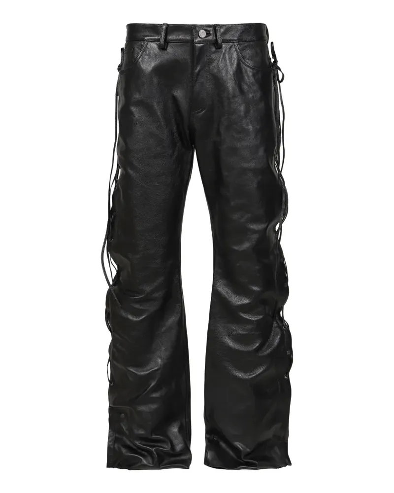 VETEMENTS Gerade O-Leg Hose mit Schnürung - Schwarz Schwarz