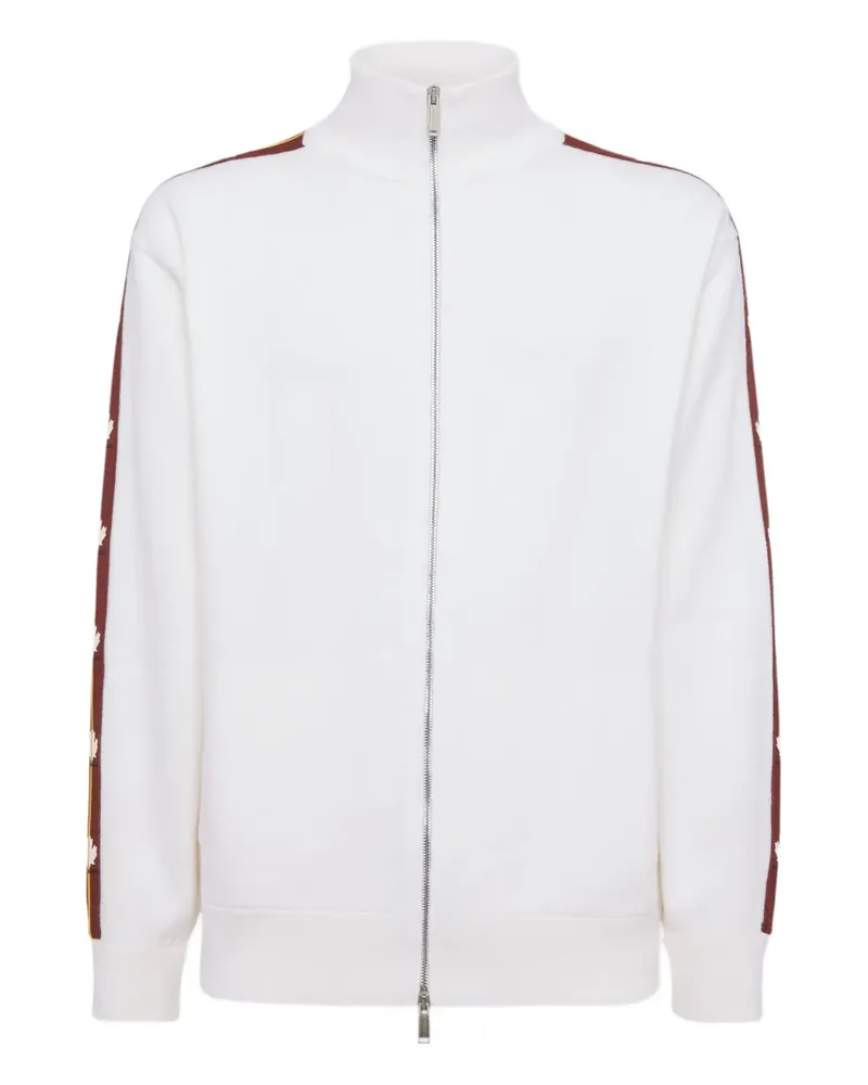 Dsquared2 Sweatshirtjacke mit Logo-Streifen - Weiß Weiß
