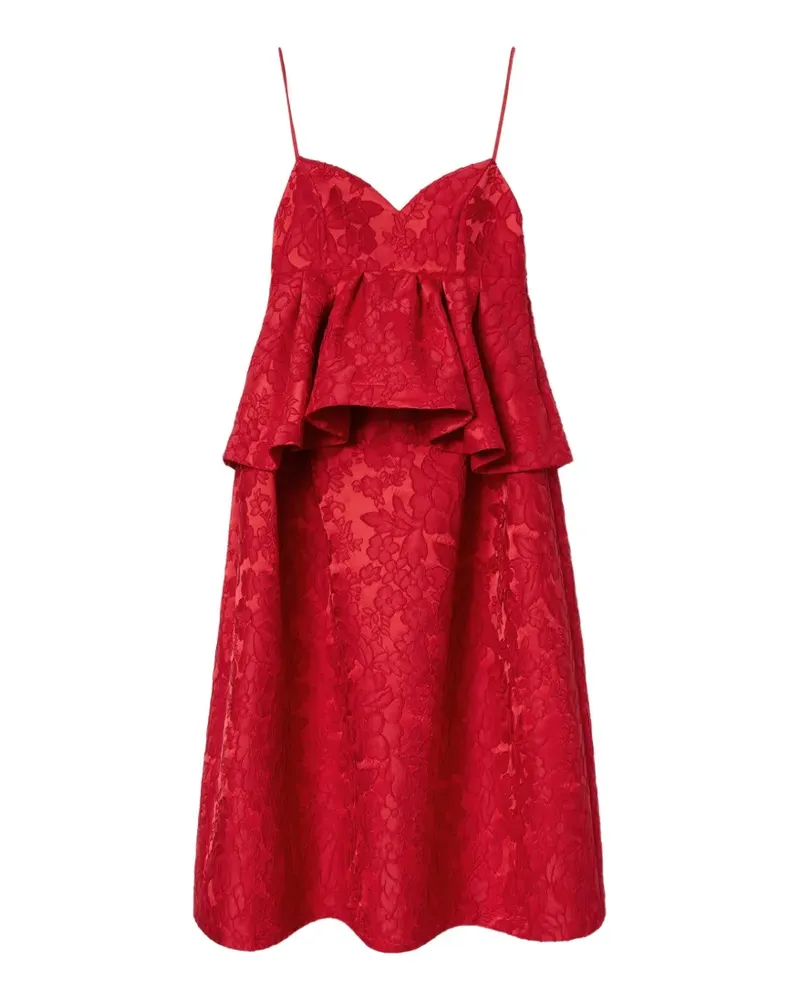 La DoubleJ Satine Midikleid mit Schößchen - Rot Rot