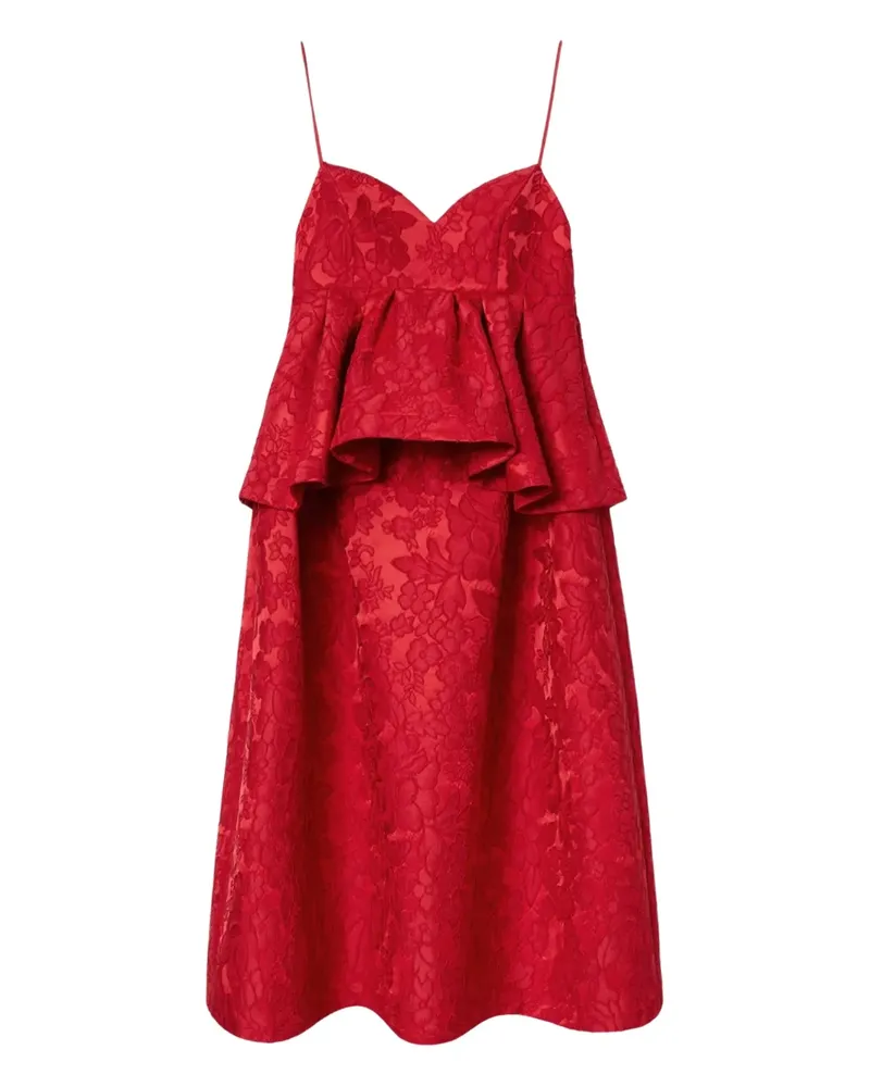 La DoubleJ Satine Midikleid mit Schößchen - Rot Rot