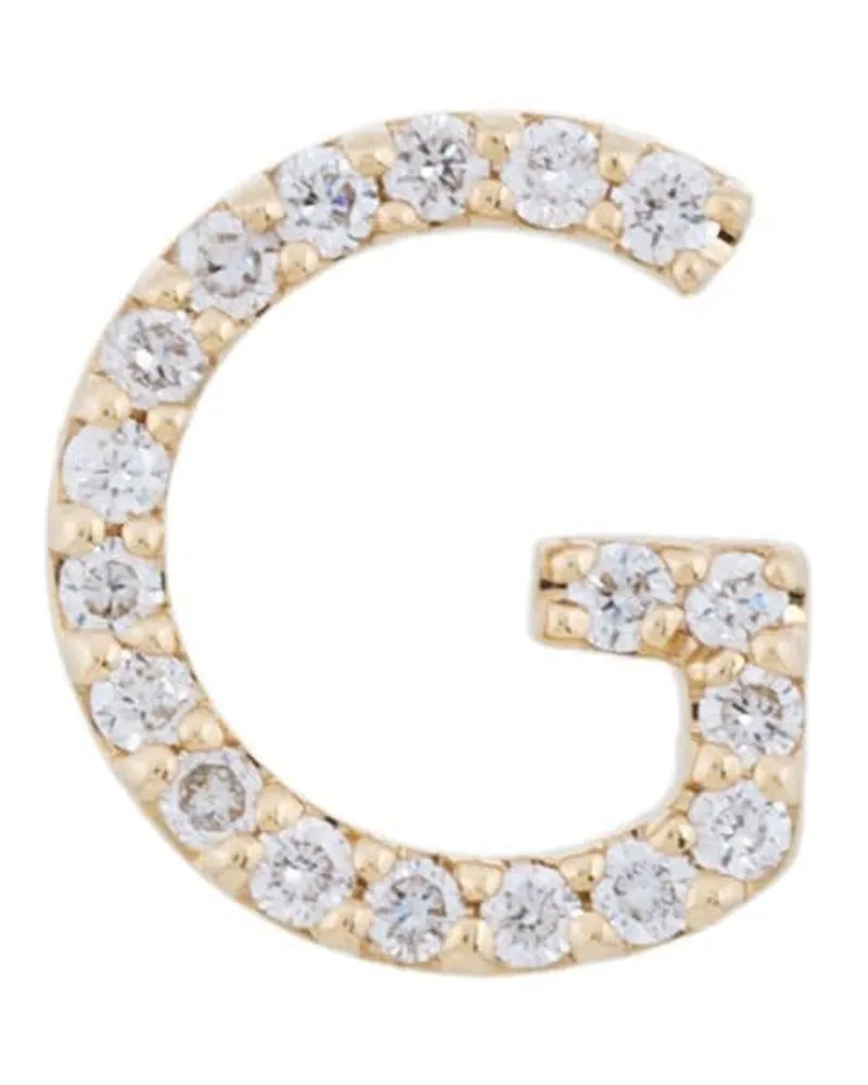 Alinka 18kt ' ID' Gelbgoldohrstecker mit Diamanten - Metallic Metallic