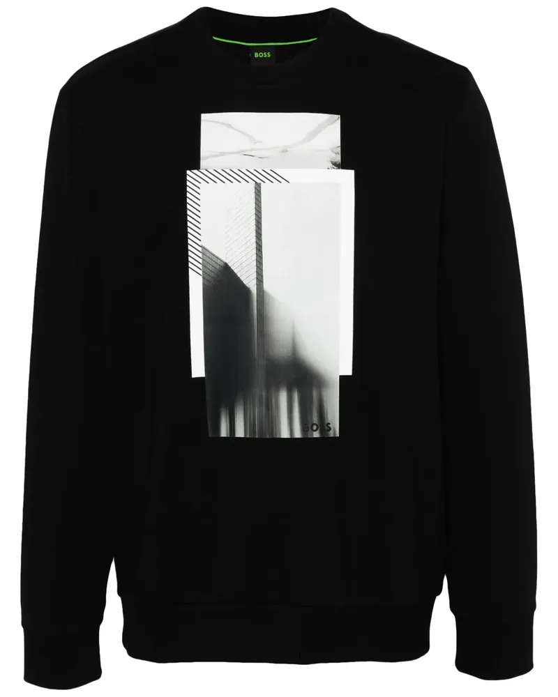 HUGO BOSS Sweatshirt mit grafischem Print - Schwarz Schwarz