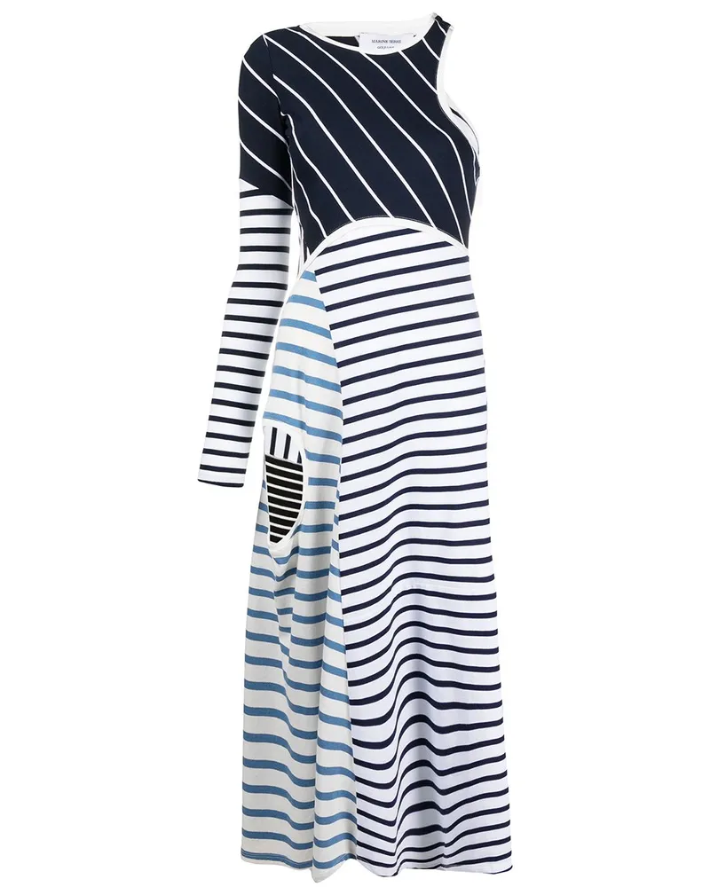 Marine Serre Asymmetrisches Kleid - Blau Blau